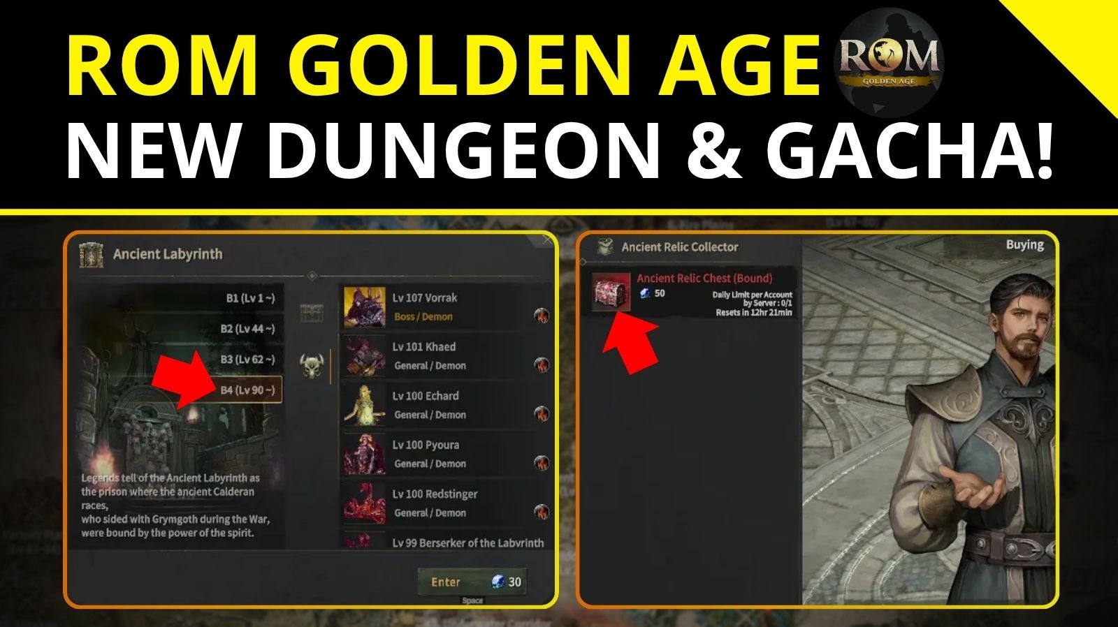Rom Golden Age - New Dungeon and Gacha