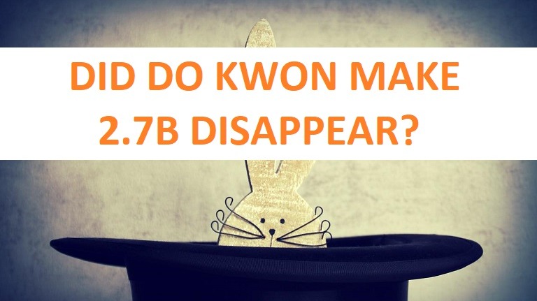 Rabbit in a hat, text asking id Do Kwon made 2.7B disappear?