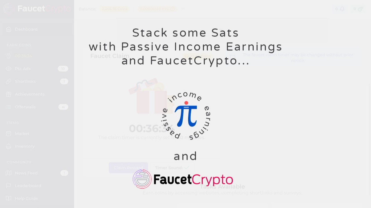 Stack some Sats with Passive Income Earnings and FaucetCrypto