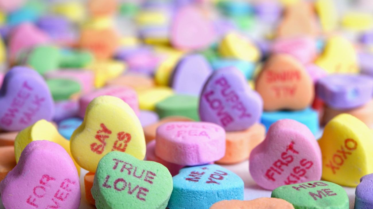 Candy with messages of love