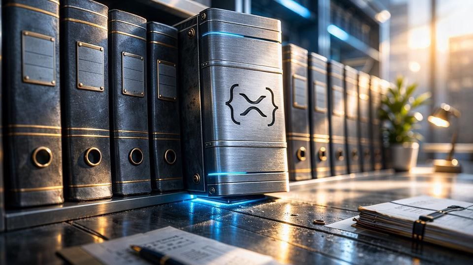 XRP Ledger XLS-85 amendment concept showing secure digital token vaults with Ripple logo.