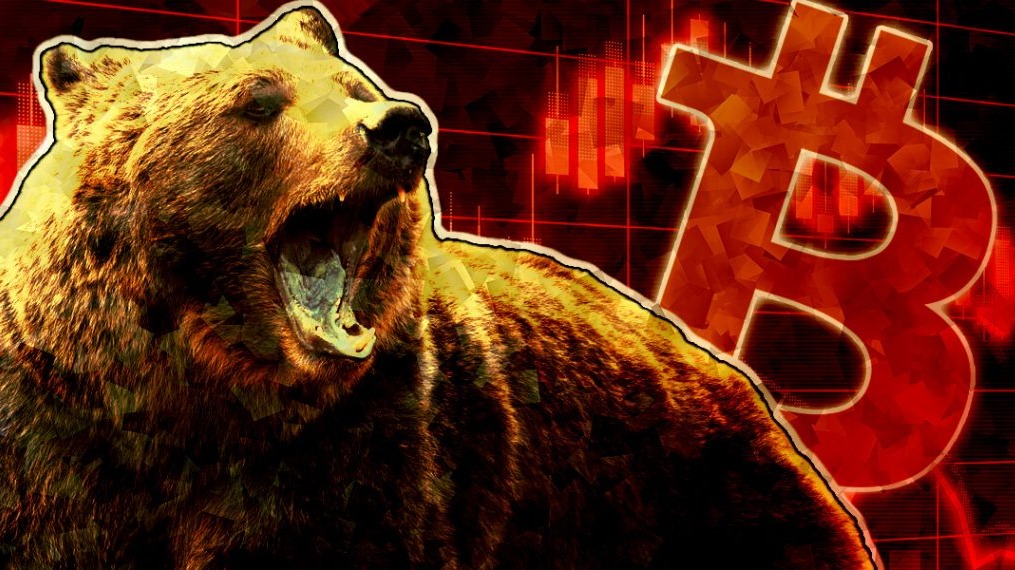 A bear about to snack on some bitcoin panic sellers and meme coin hodlers.
