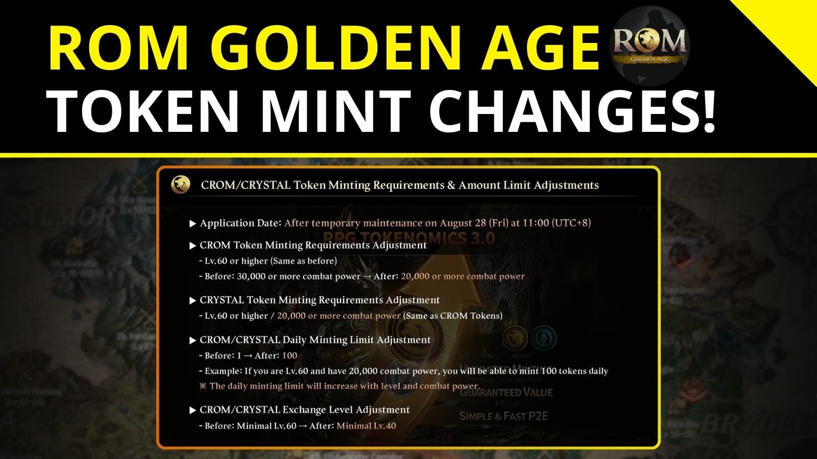ROM Golden Age - Token CROM/CRYSTAL Minting Changes!
