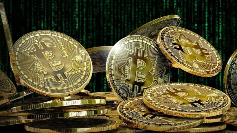 pile of bitcoins