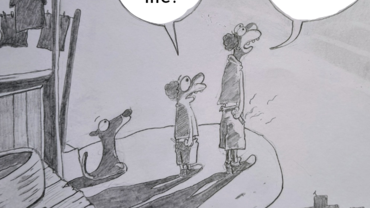 Social commentary cartoon
