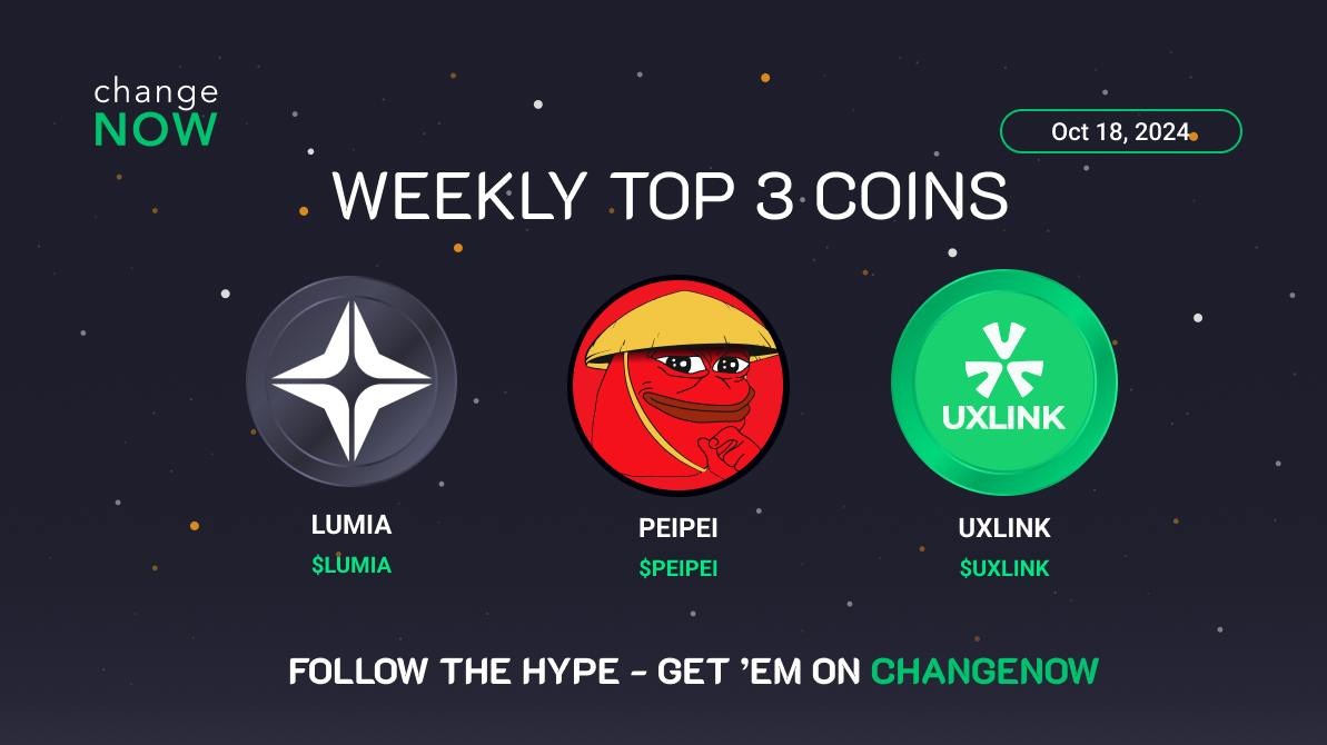 Top 3 Trending Coins This Week: LUMIA, PEIPEI, and UXLINK