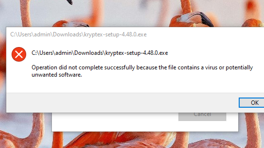 Kryptex download, blocked
