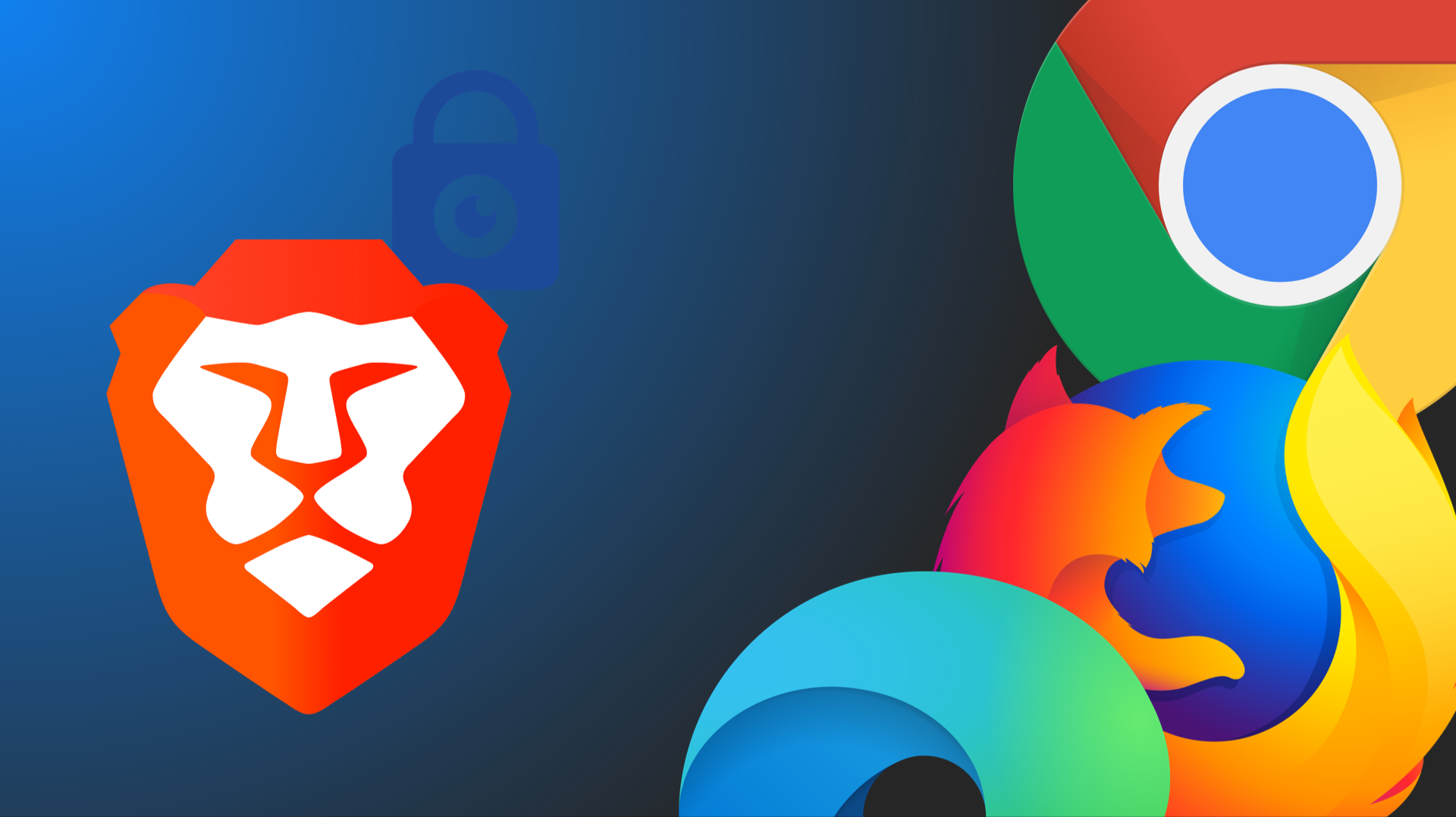 Brave, Chrome, Firefox and Edge web browser logos