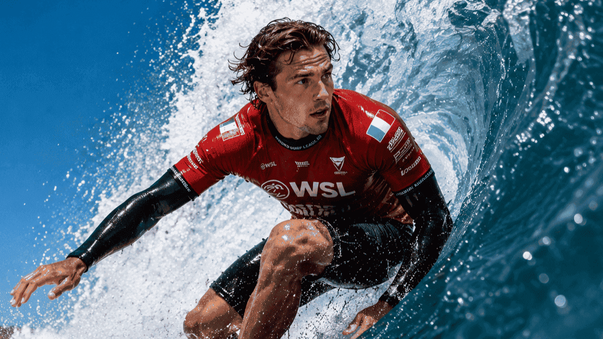 Leonardo Fioravanti has made surfing history by becoming the first Italian to lead the WSL rankings.