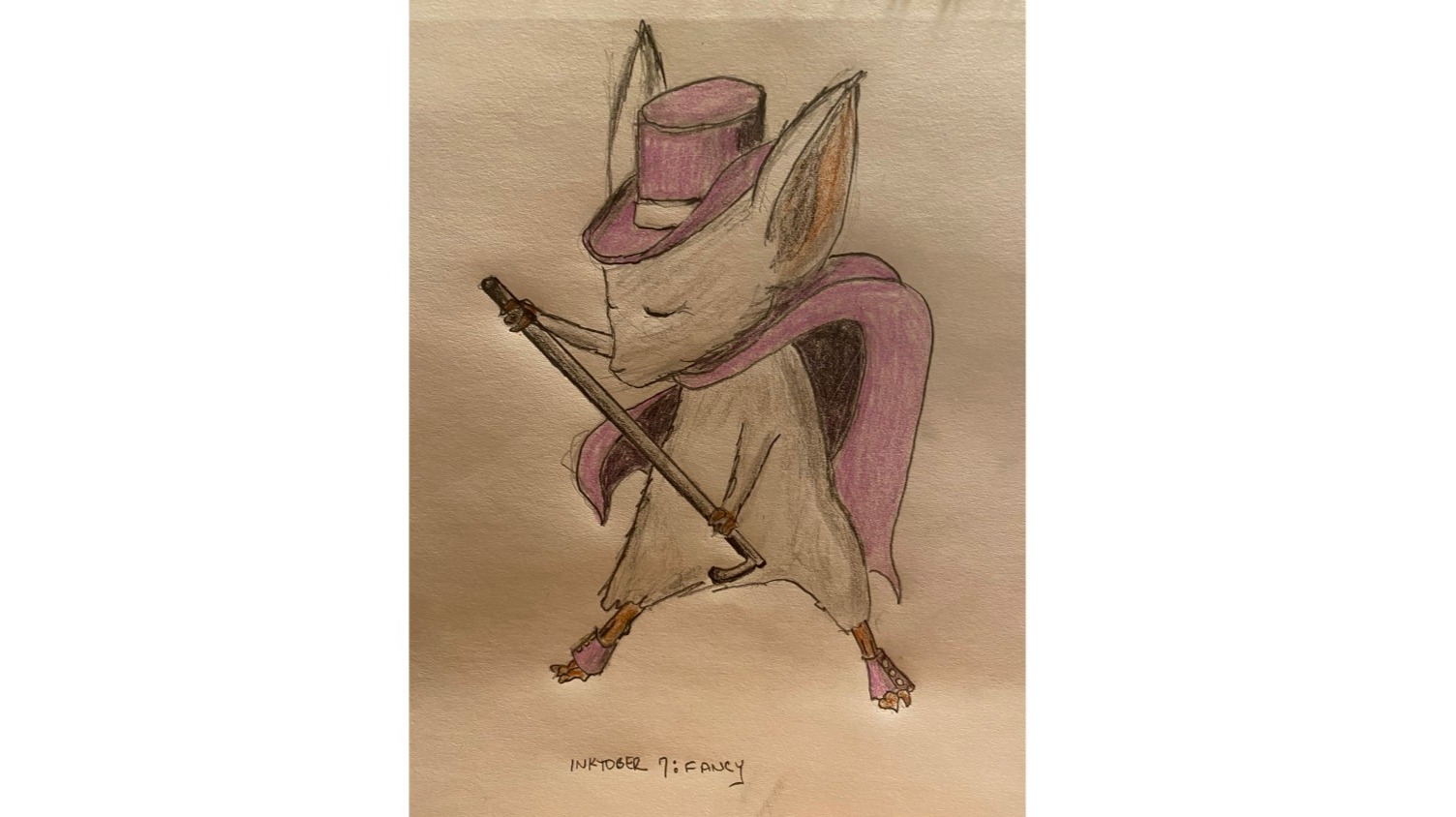 Fancy dancing mouse guard mouse - drawing in pencil and colored pencil