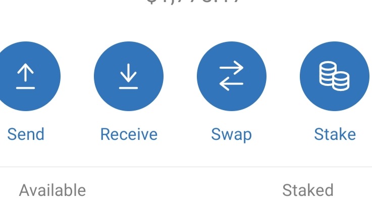 Send, Receive, Swap and Stake