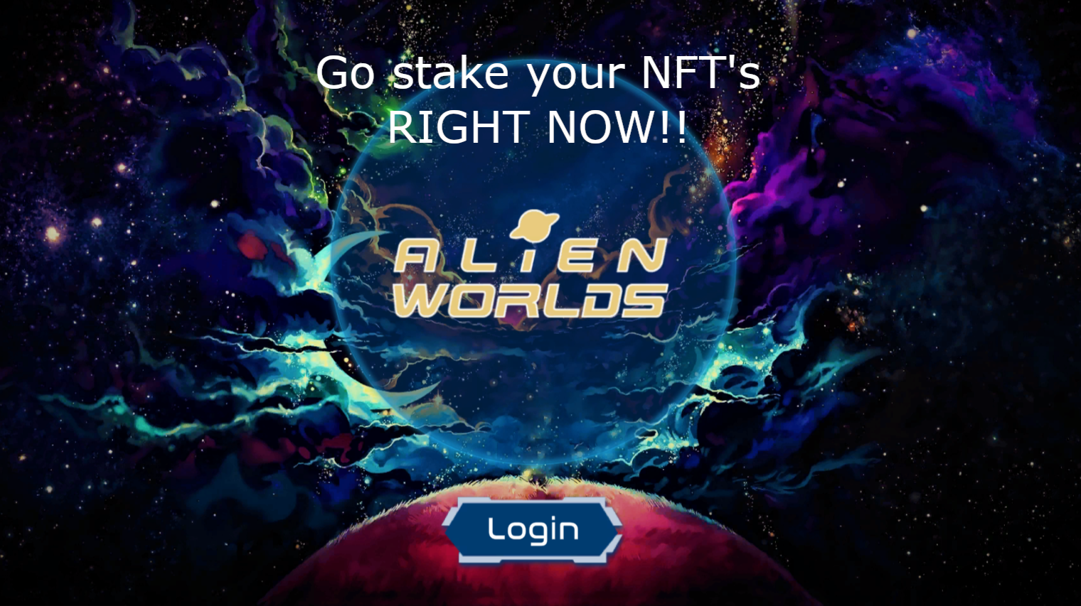 You need to stake your Alien Worlds NFT's ASAP