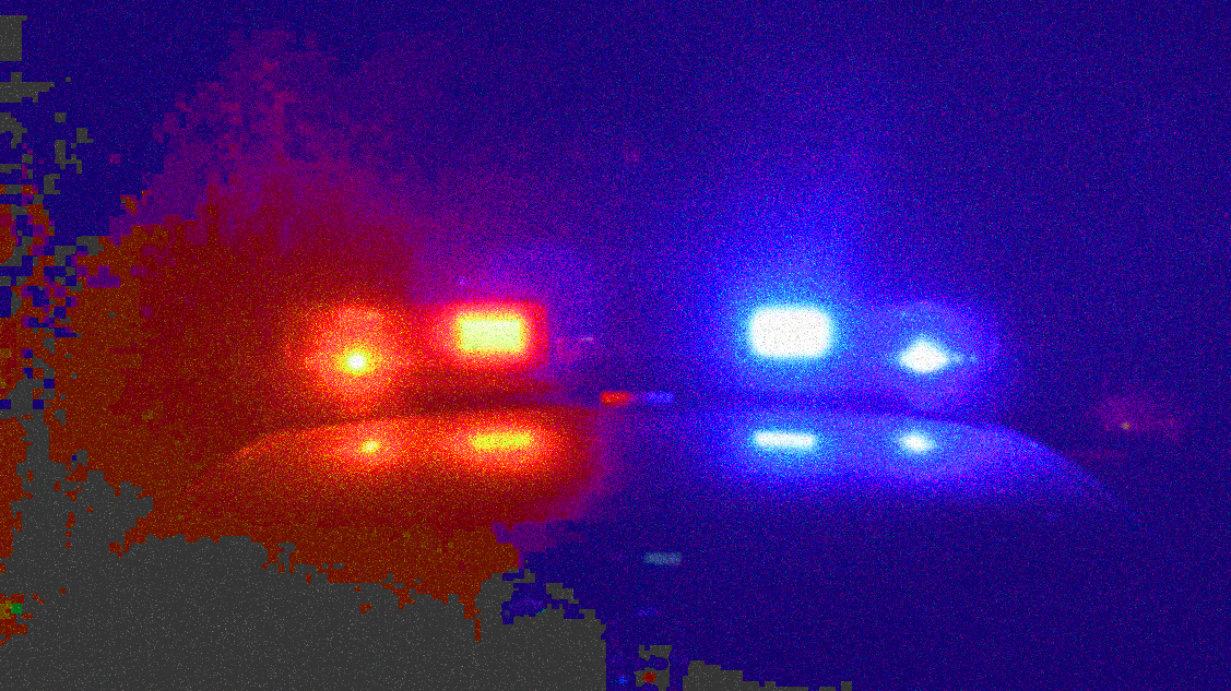 Noisy hued police lights