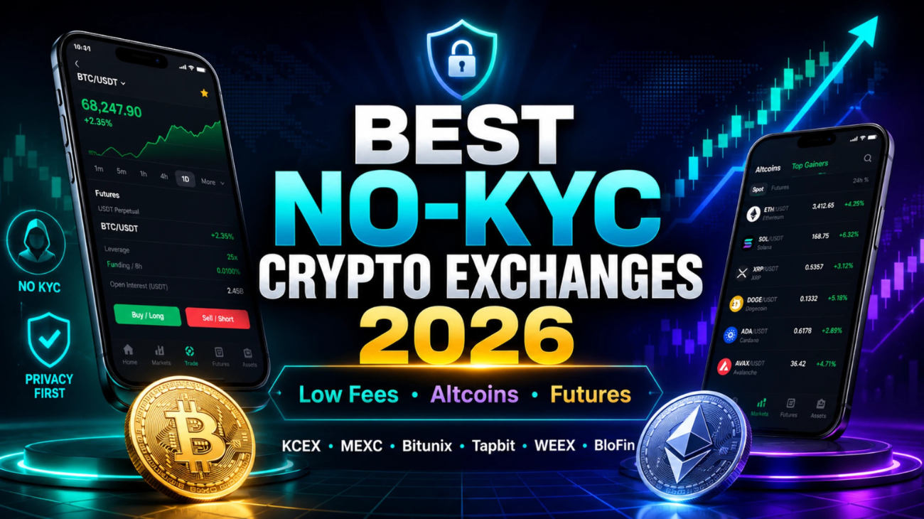 Top No-KYC Crypto Exchanges for Altcoins, Futures and Low Fees