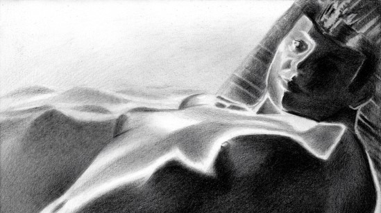 surrealist nude graphite pencil drawing