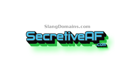 "SecretiveAF.com" in three-dimensional text; "SlangDomains.com" watermark