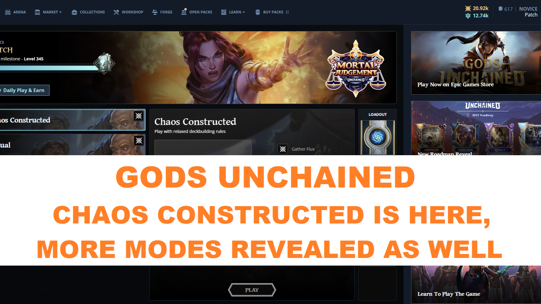 GODS UNCHAINED CHAOS CONSTRUCTED IS HERE, MORE MODES REVEALED AS WELL