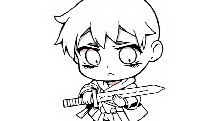 Boy hold sword