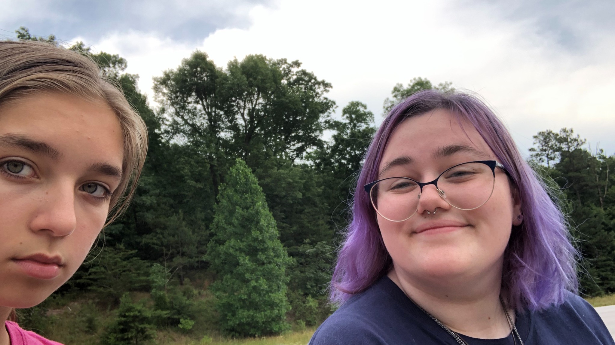 McKayla &amp; Emma on interstate divider