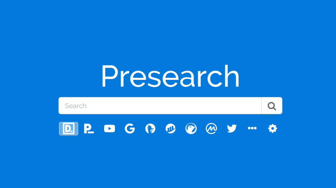 Presearch a different search engine