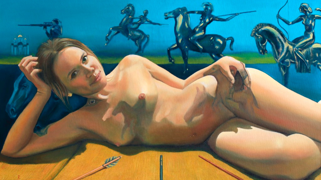 Surrealist nude oil painting