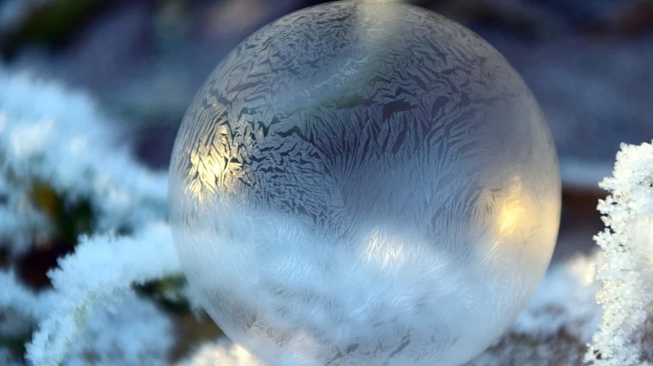 frozen soap bubble