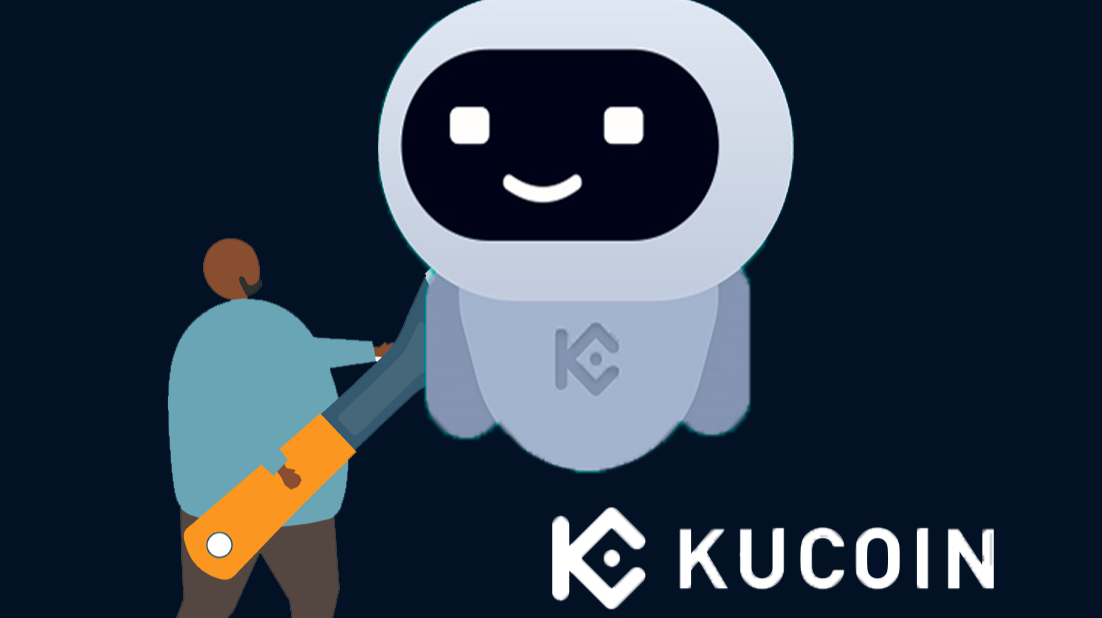 KuCoin Trading Bot being created by a man.