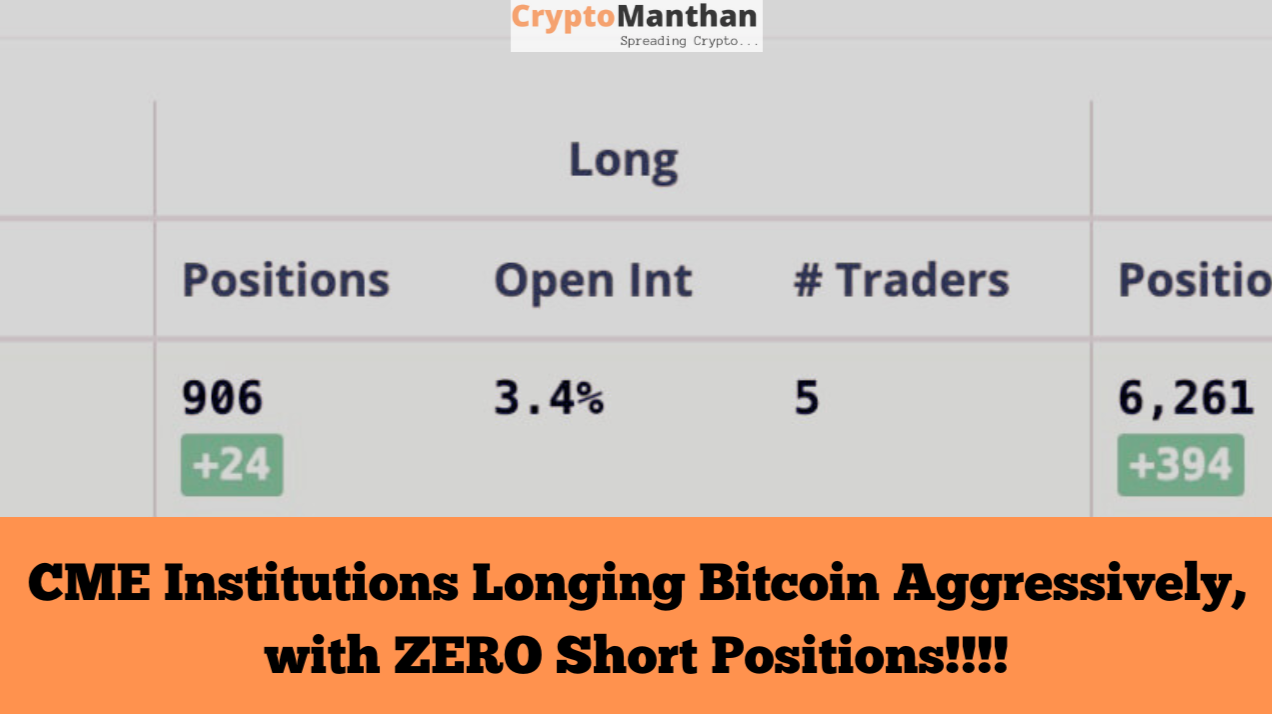 CME Institutions Longing Bitcoin Aggressively, with ZERO Short Positions!!