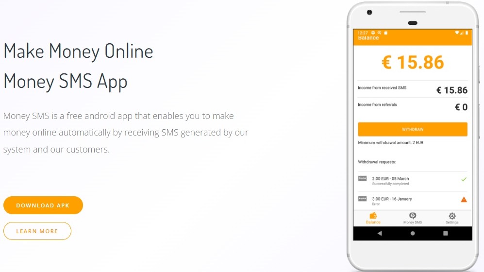 MoneySMS - EARN MONEY RECEIVING SMS!