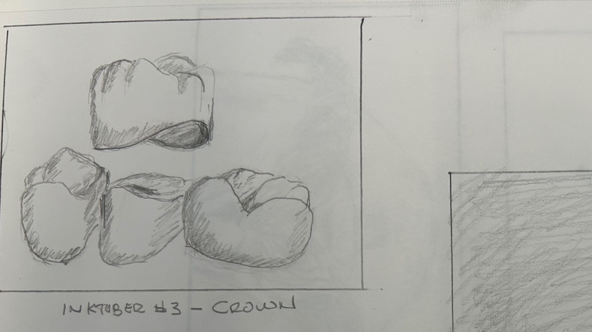 Pencil sketch: dental crown