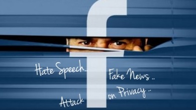 Facebook, hate speech, fake news, attack on privacy.