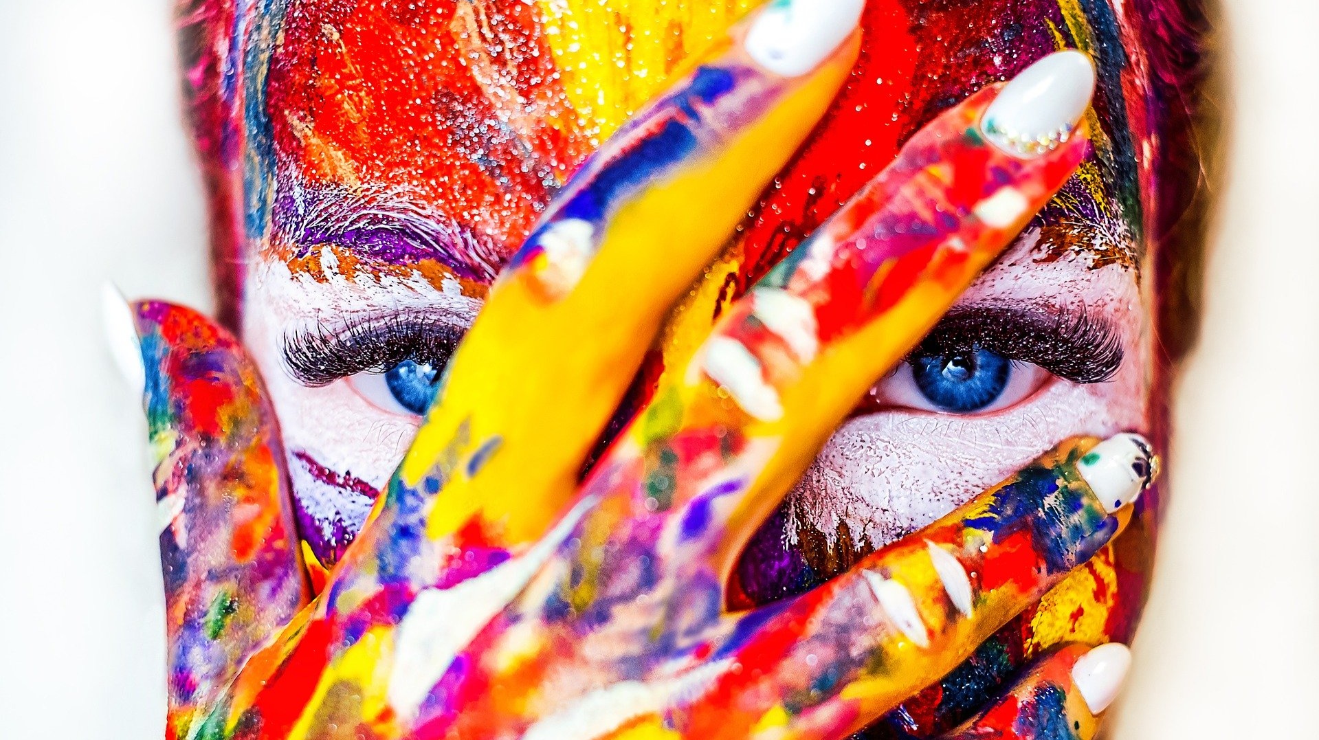 person coveredin paint