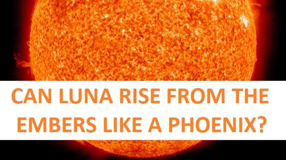 Ball of fire, with the text asking if Luna can rise from the embers like a phoenix?