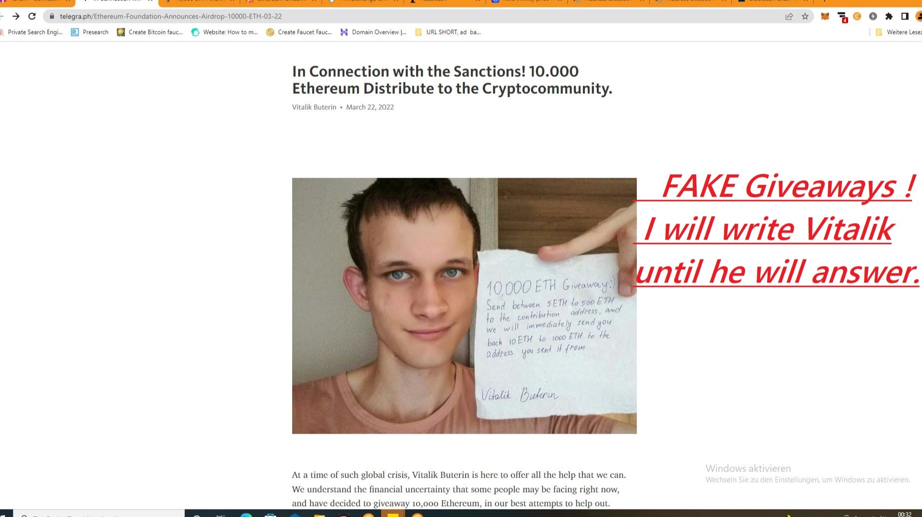 fake giveaway