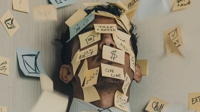 Man Covered in Sticky Notes