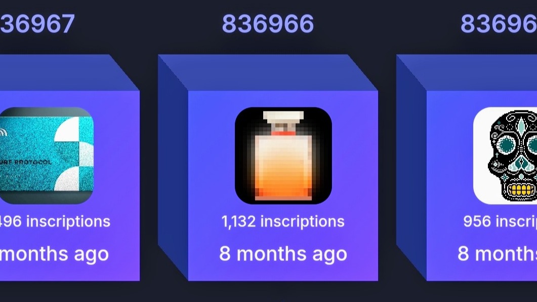 The blocks full of people's inscriptions moving through the bitcoin network