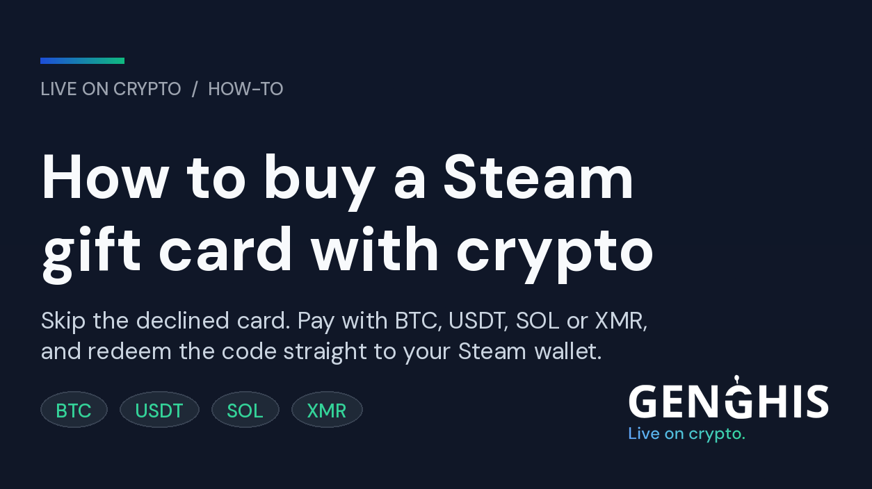 how to buy steam gift card with crypto using genghis.pro