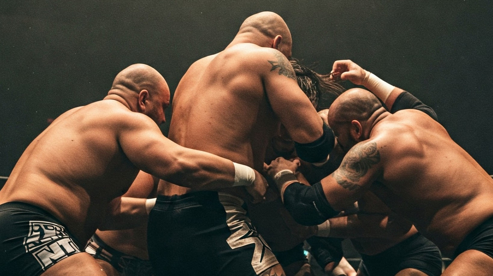 Pro wrestlers really getting it on!