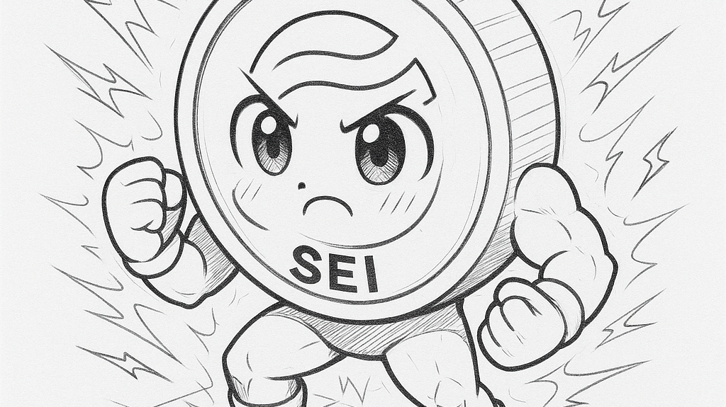 SEI coin throbbing with power