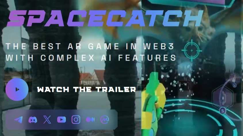 SpaceCatch is a blockchain game with augmented reality in Web3 featuring AI technology.
