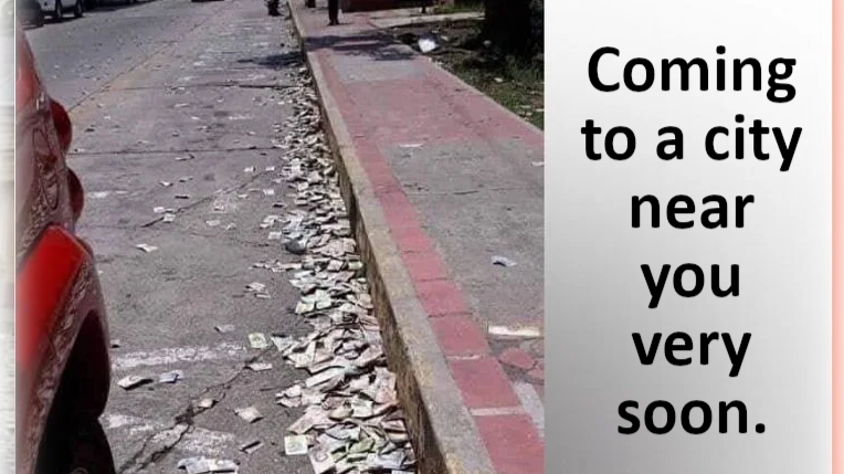 Money on the street in Venezuela