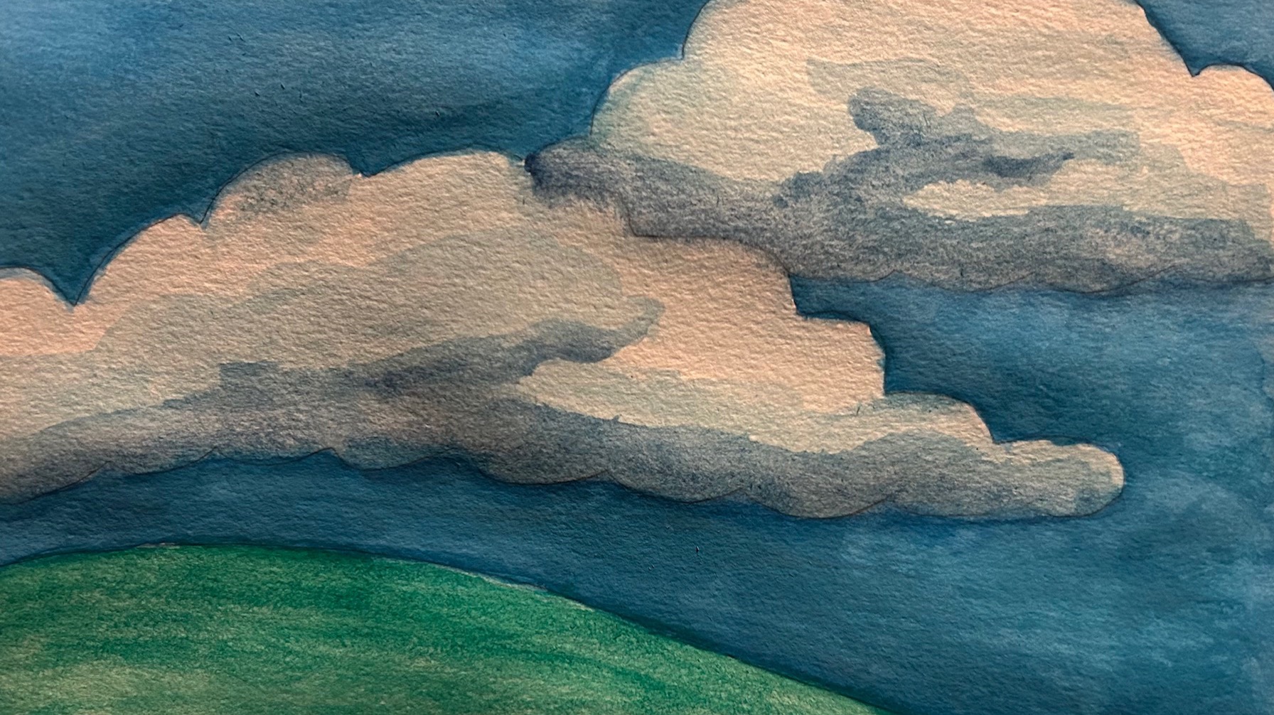 Cloudy Sky - Watercolor