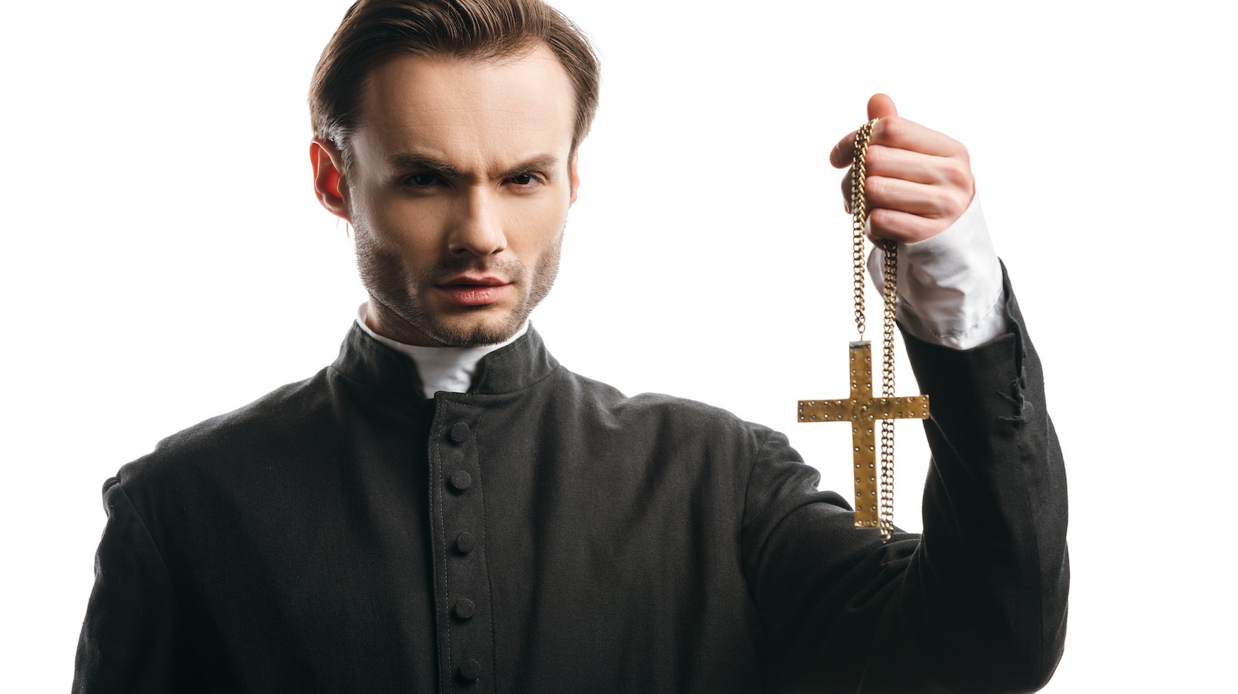 priest with golden cross