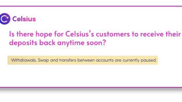 Is there hope for Celsius's customers to receive their deposits back anytime soon?
