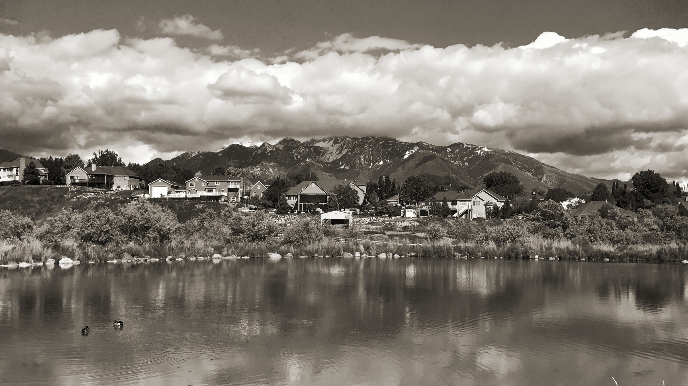 Mountain Village with Lake