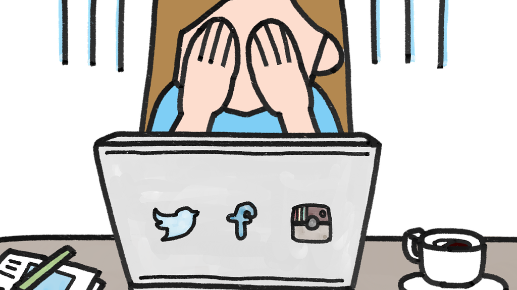 Crying womanover the laptop