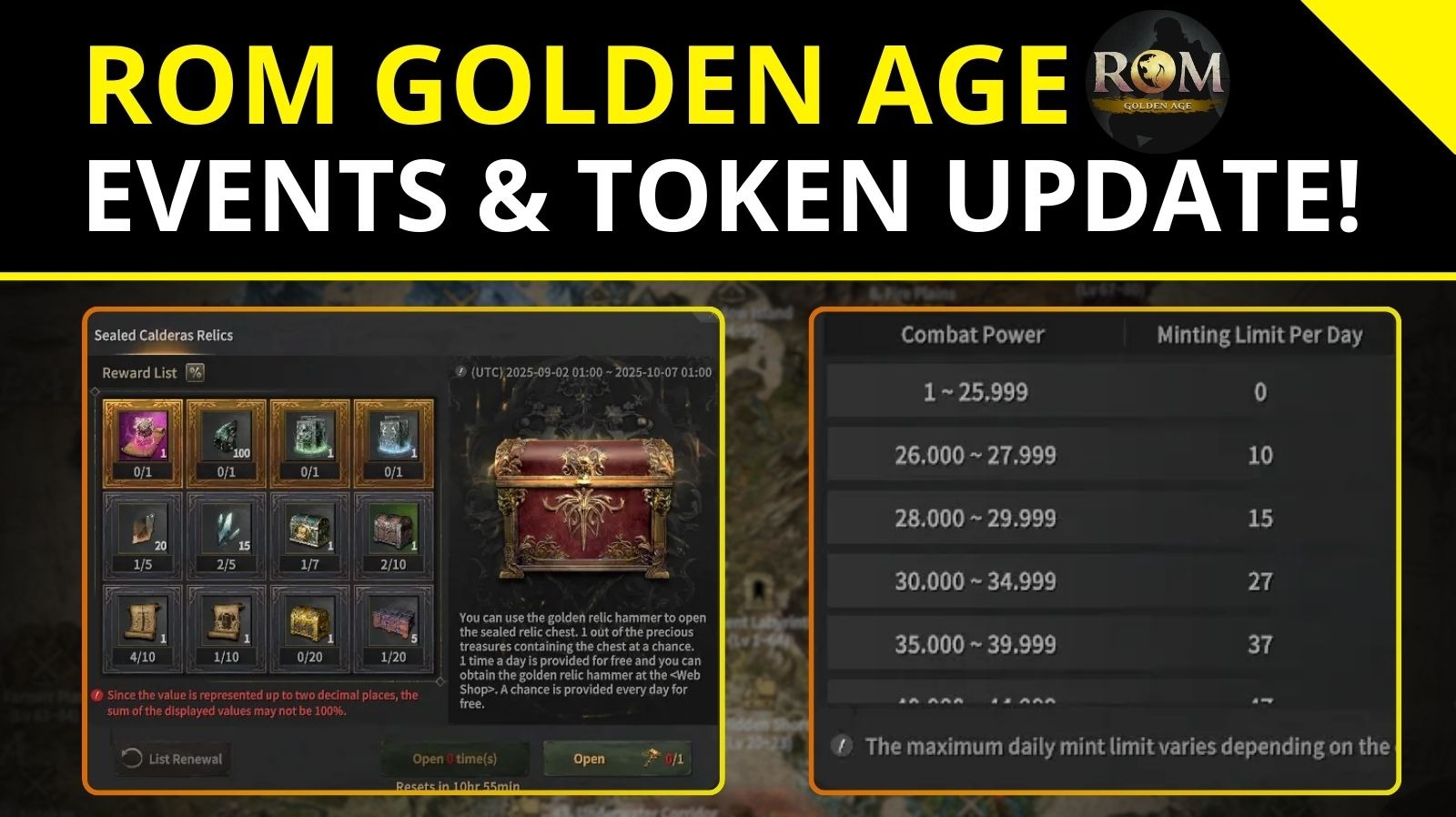 ROM Golden Age - New Events &amp; Token Minting Update!