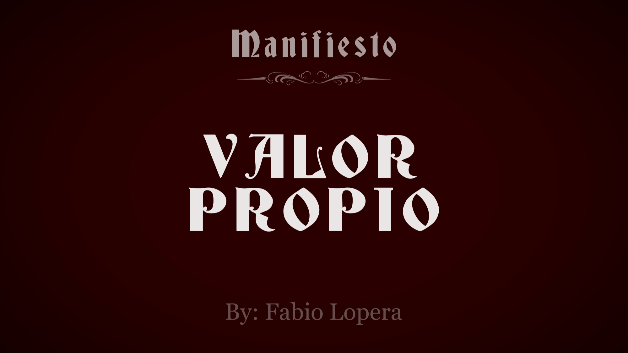 Manifesto. Own Value.