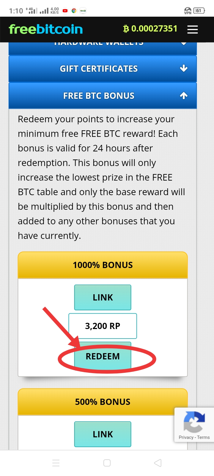 How To Activate Free 1000 BTC Bonus At Freebitco in